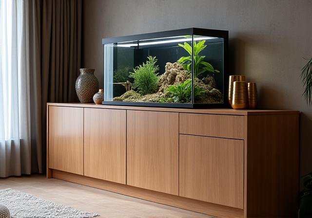 Meuble design intégrant un terrarium moderne