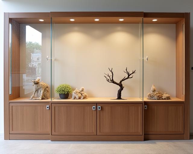 Vitrine d'exposition commerciale en bois et verre pour boutique d'animaux exotiques