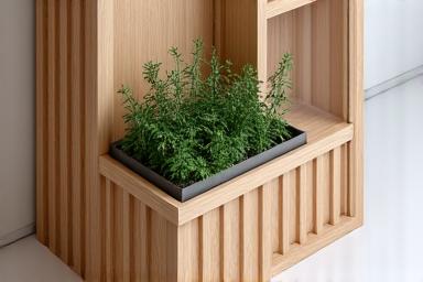 Terrarium design intégré dans un meuble